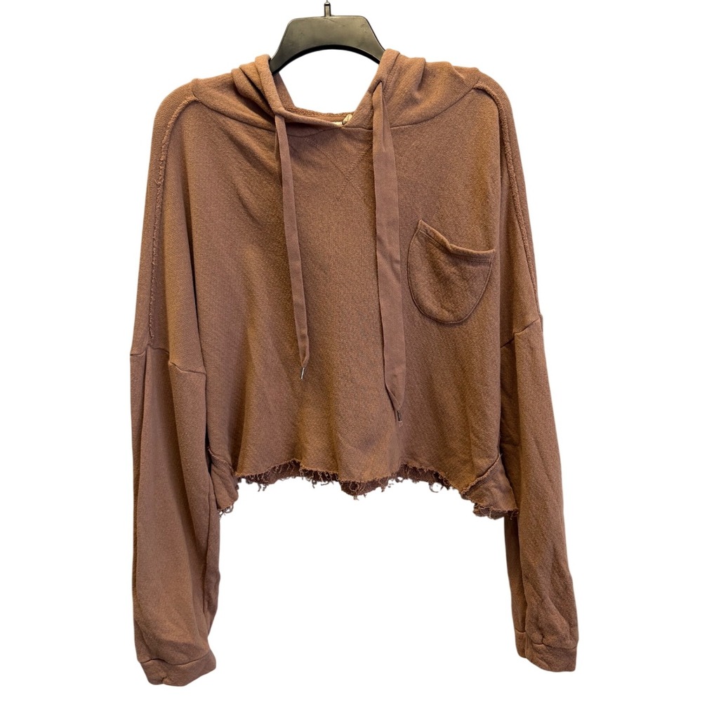 White Crow Cropped Crop Distressed Hoodie Sweatshirt Pocket Size M‎